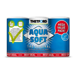 Thetford Papier toaletowy rozpuszczalny Aqua Soft 6 rolek 2-warstwowy - toaleta kasetowa