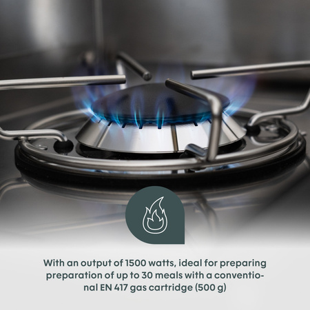BOXIO COOK - stainless steel gas stove in a 40 x 30 x 28 cm Eurobox
