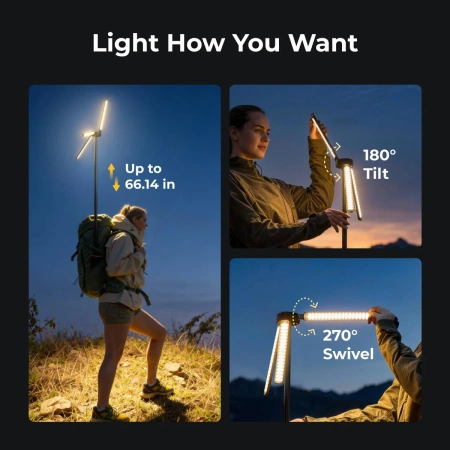 BougeRV Telescopic Camping Light, 15600mAh