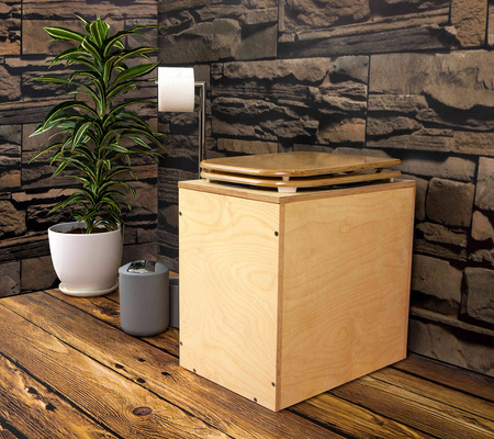 TROBOLO TeraBlœm - wooden composting toilet with urine separation, kit with wooden seat