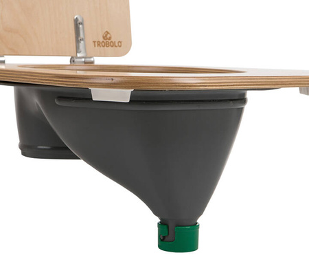 TROBOLO separator moczu szary z drewnianą deską sedesową - wkład do toalety kompostującej DIY