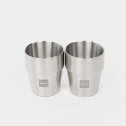 BOXIO CUP - set of 2 double-wall stainless steel mugs 300 ml for camping