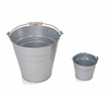 TROBOLO Zinc bucket set: 15 l galvanised bucket with wooden handle and 350 ml aluminium scoop for litter