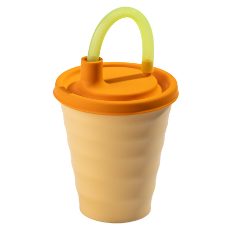 kubek do picia z pokrywką żółty 250ml TPE