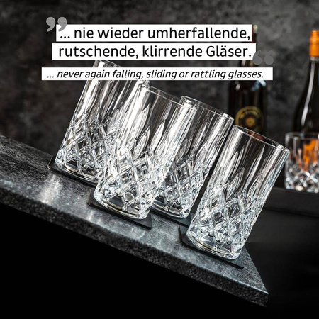Wysokie kryształowe magnetyczne szklanki o pojemności 300 ml silwy