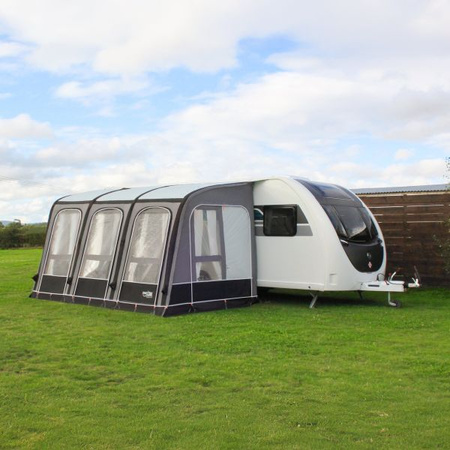 CAMPTECH Opal Air 260 inflatable partial awning for caravans - width 260 cm, attachment height 235-255 cm, Camptex All Season, 25 kg