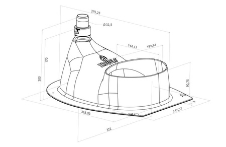 TROBOLO urine diverter grey - insert for DIY composting toilet