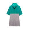Bath Towel Poncho, turquoise/light grey, M