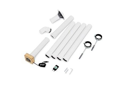 TROBOLO Wentylacja elektryczna do toalety kompostującej z zestawem rur 2 m DN 50 - USB, 12 V, 24 V, 230 V