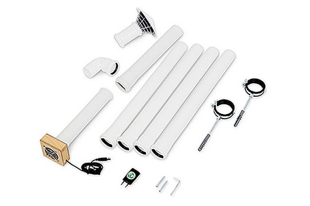 TROBOLO Electric exhaust system for composting toilets with 2 m DN 50 pipe set - USB, 12 V, 24 V, 230 V