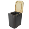 Trelino Origin L composting separation toilet anthracite with wooden lid, 10 l / 10 l, no water or chemicals