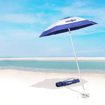 Biało niebieski solidny parasol plażowy Brunner