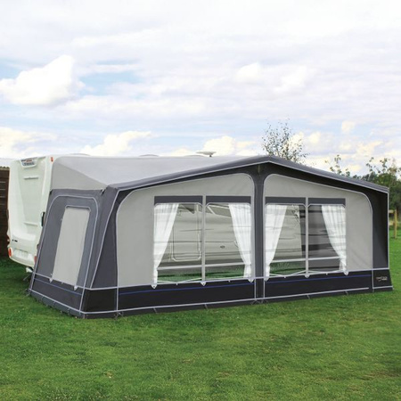 CAMPTECH Jade Air 19 caravan inflatable travel awning - circumference 1100-1125 cm, Camptex All Season, 4 windows, pump included