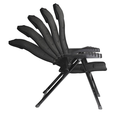 Brunner Rebel Pro S krzesło kempingowe ciemnoszare - aluminium, oparcie 5 pozycji, tkanina 3D, nośność 150 kg