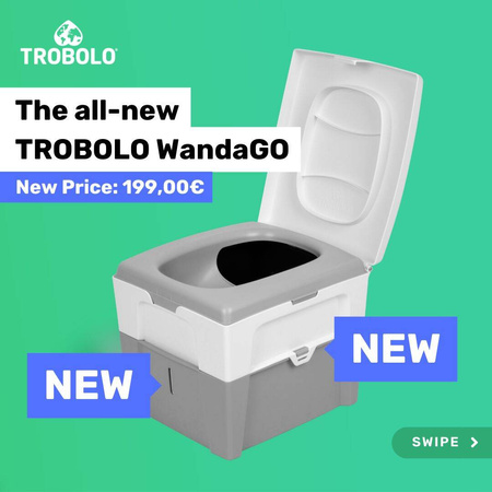 TROBOLO WandaGO portable separating toilet with adjustable height - camper and van, no water or chemicals