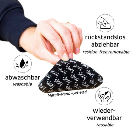 silwy magnetyczne kieliszki do wina ze szkła kryształowego - 2 szt. z metalowymi podkładkami Nano-Gel, do kampera i na łódź