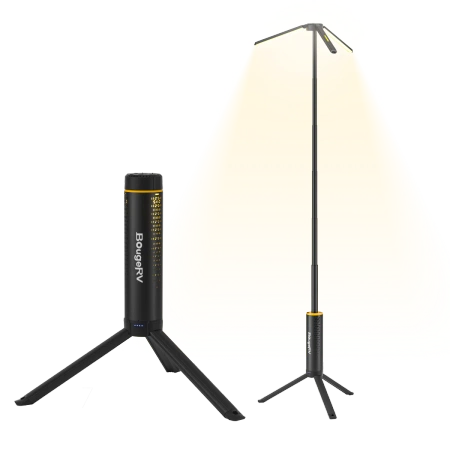 BougeRV Lampa kempingowa teleskopowa LED 3000 lm 15600 mAh - do 168 cm, IPX5, powerbank