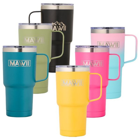Stainless Steel Mug with Handle, 600 ml, black