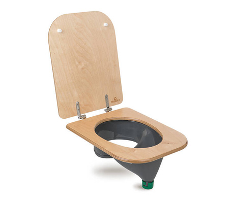 TROBOLO separator moczu szary z drewnianą deską sedesową - wkład do toalety kompostującej DIY