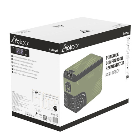 Yolco przenośna lodówka kompresorowa KX40 34 l, dwustrefowa, zielona